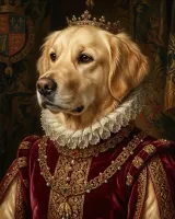 The same golden retriever in Royal style