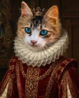 Tabby cat portrait in Royal style